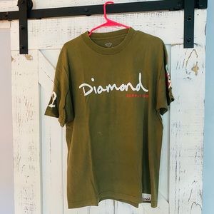 Diamond Supply Co Tee in Olive Green - Large
